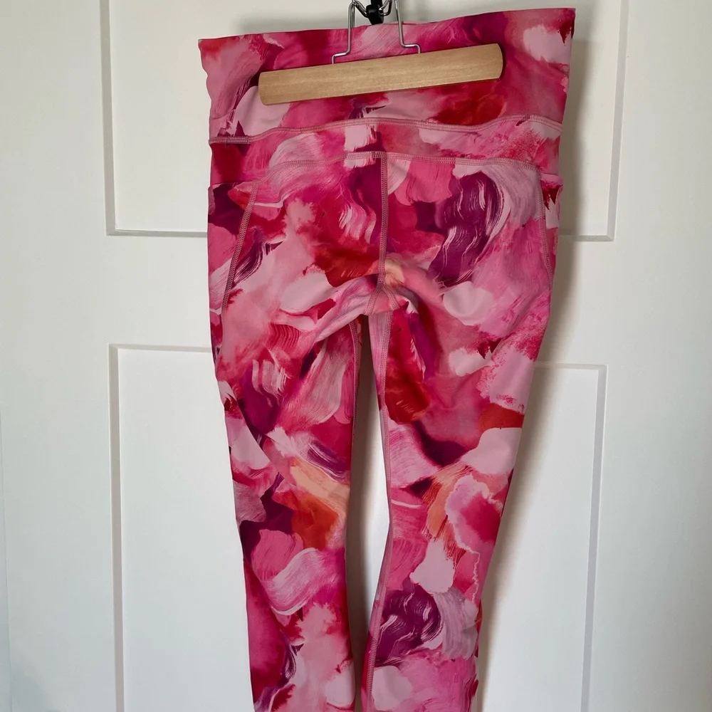 Athleta Pink and White Capri Leggings - Picture 2 of 4